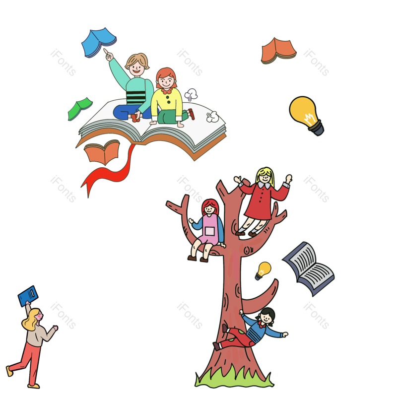 学习图片,读书元素,PNG,免抠素材